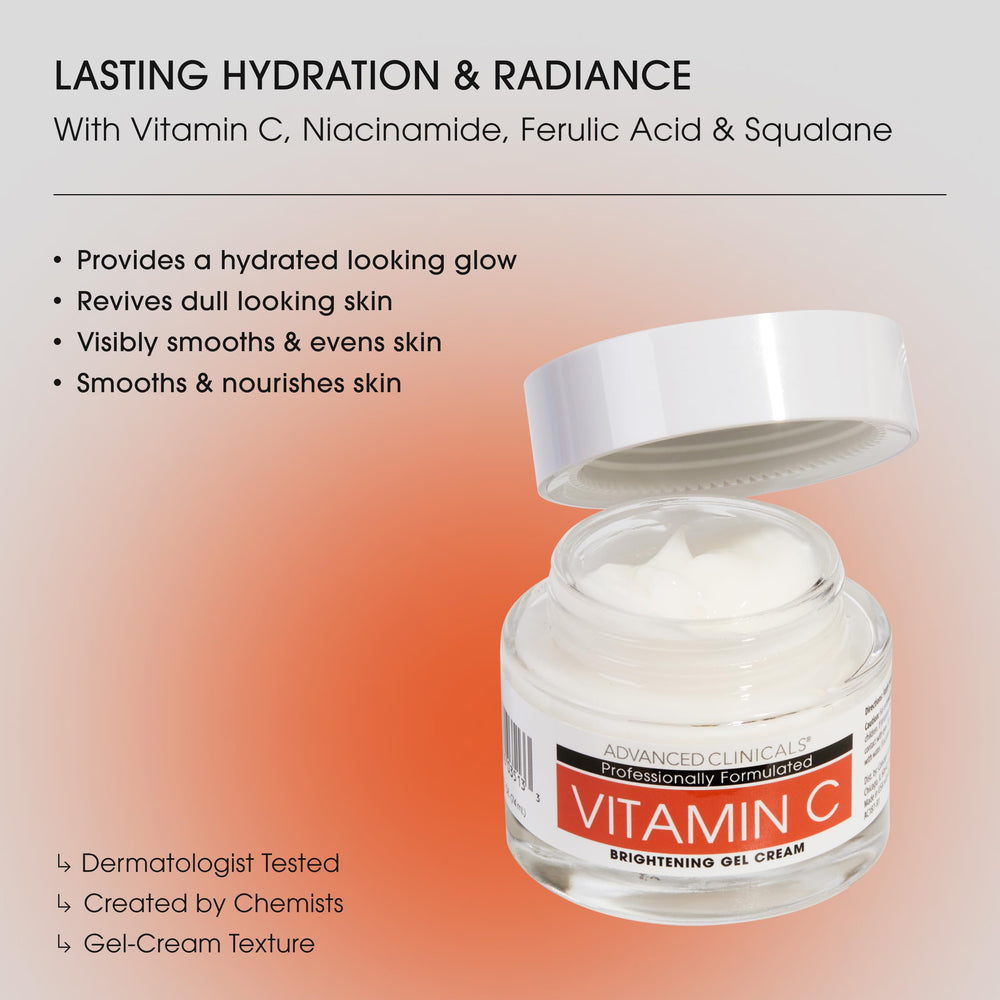 Advanced Clinicals face gel-cream application—on-cheek refreshing hydration