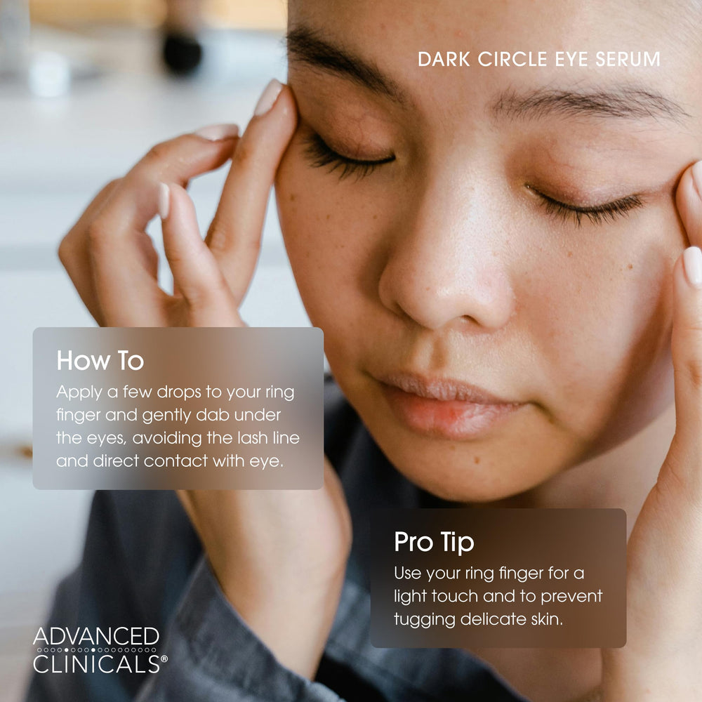 Advanced Clinicals ferulic acid under-eye serum closeup signals antioxidant protection for delicate skin
