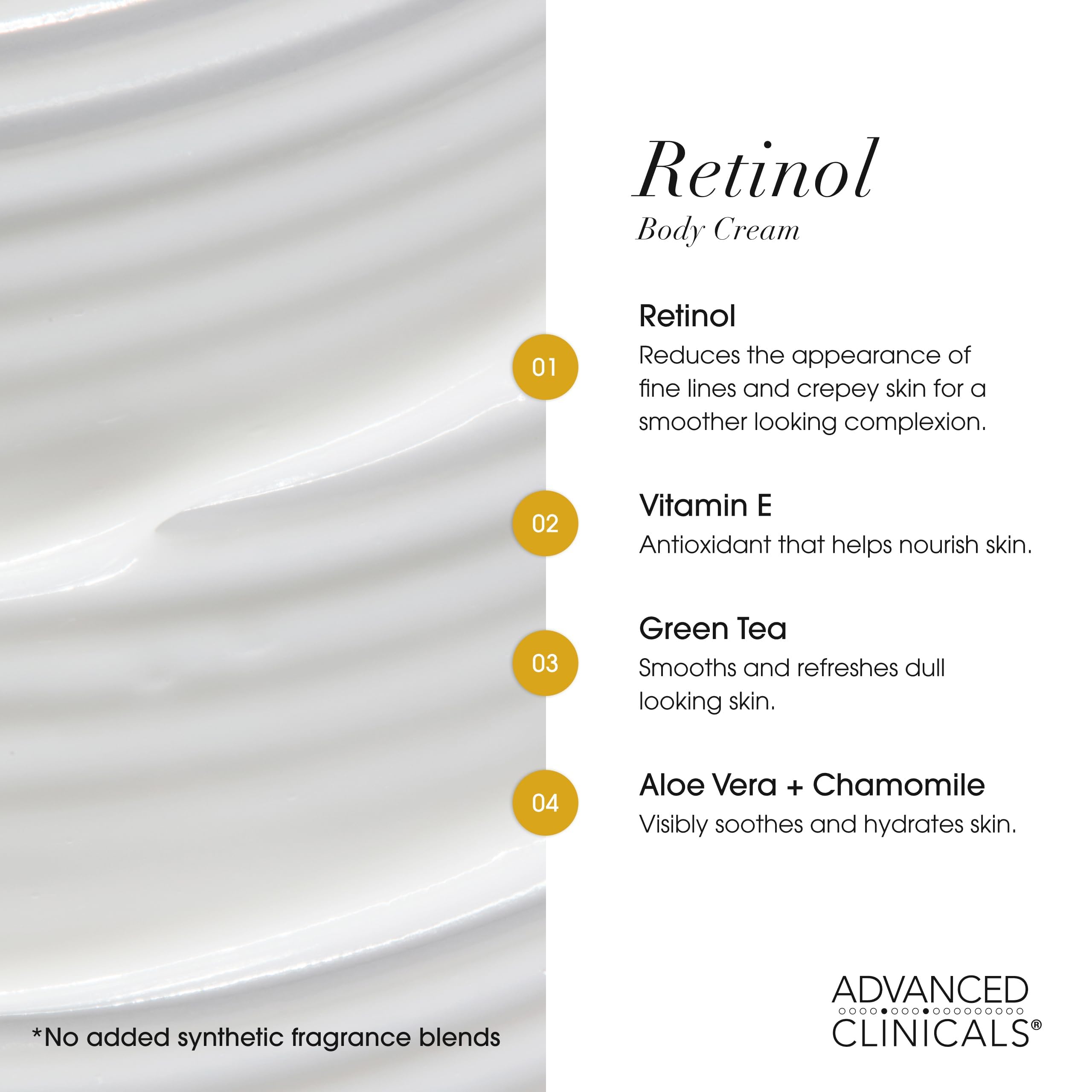 Advanced Clinicals fragrance-free body moisturizer on bottle signals gentle daily hydration