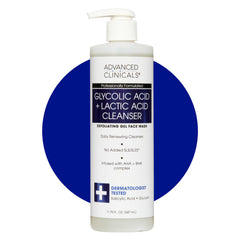 Advanced Clinicals Glycolic Face Wash bottle for daily exfoliation and refreshed skin