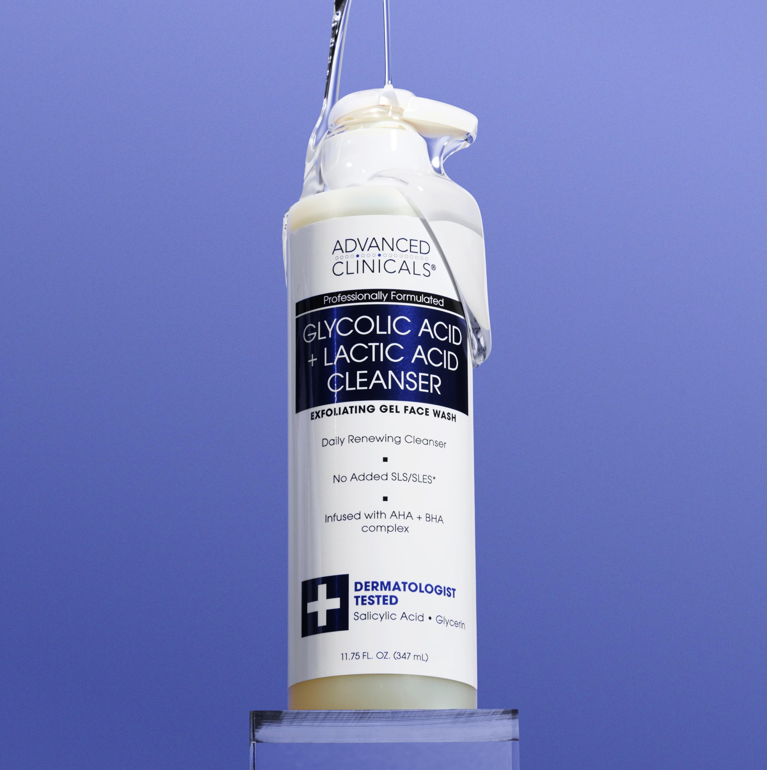 Advanced Clinicals Glycolic Face Wash for women and men in a jar-ready routine