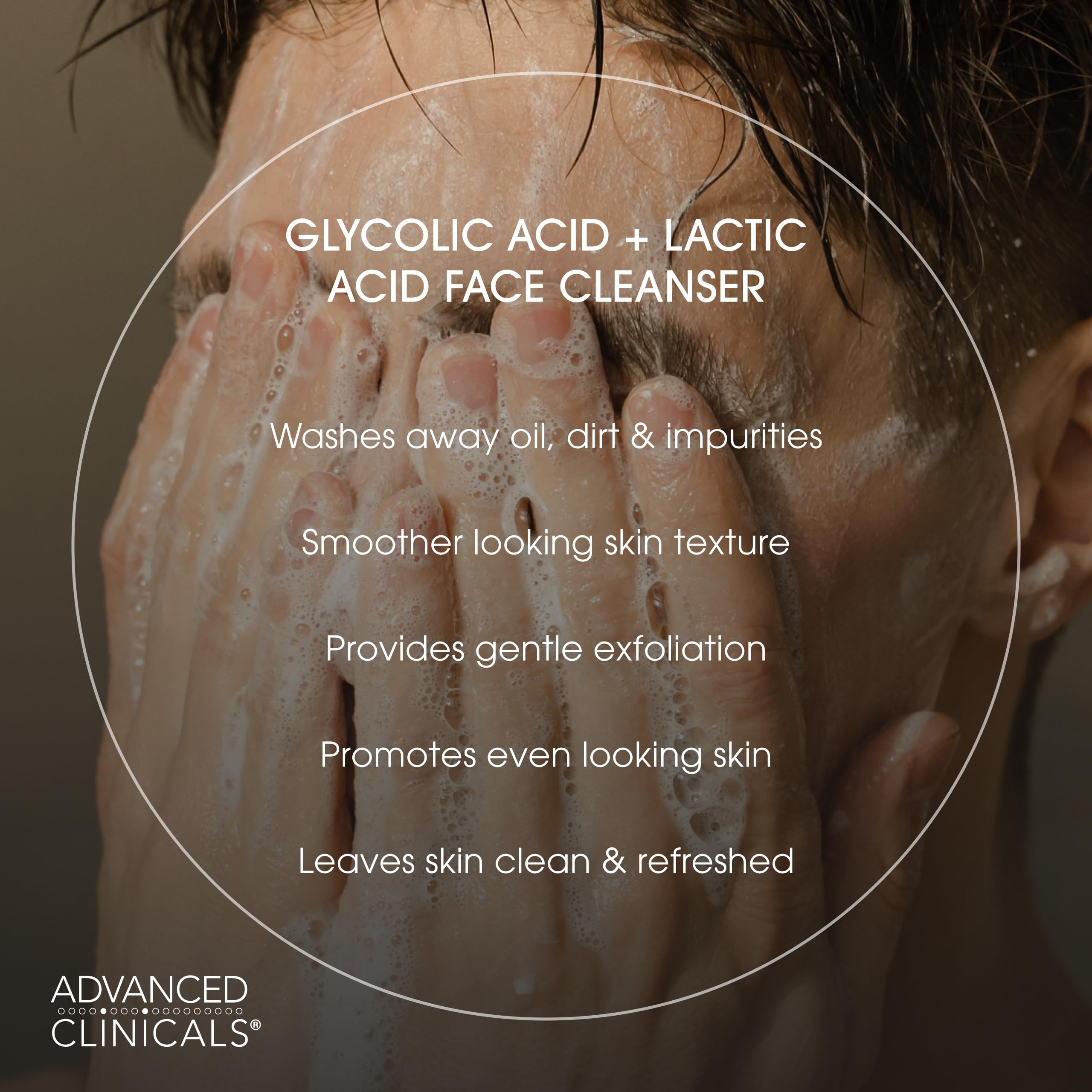 Advanced Clinicals Glycolic Face Wash refreshing scent close-up with peppermint and eucalyptus notes