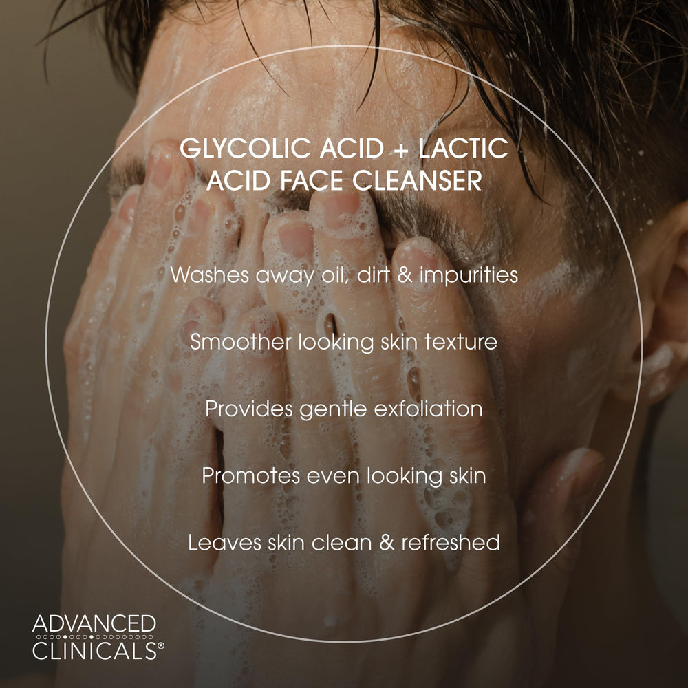 Advanced Clinicals Glycolic Face Wash refreshing scent close-up with peppermint and eucalyptus notes