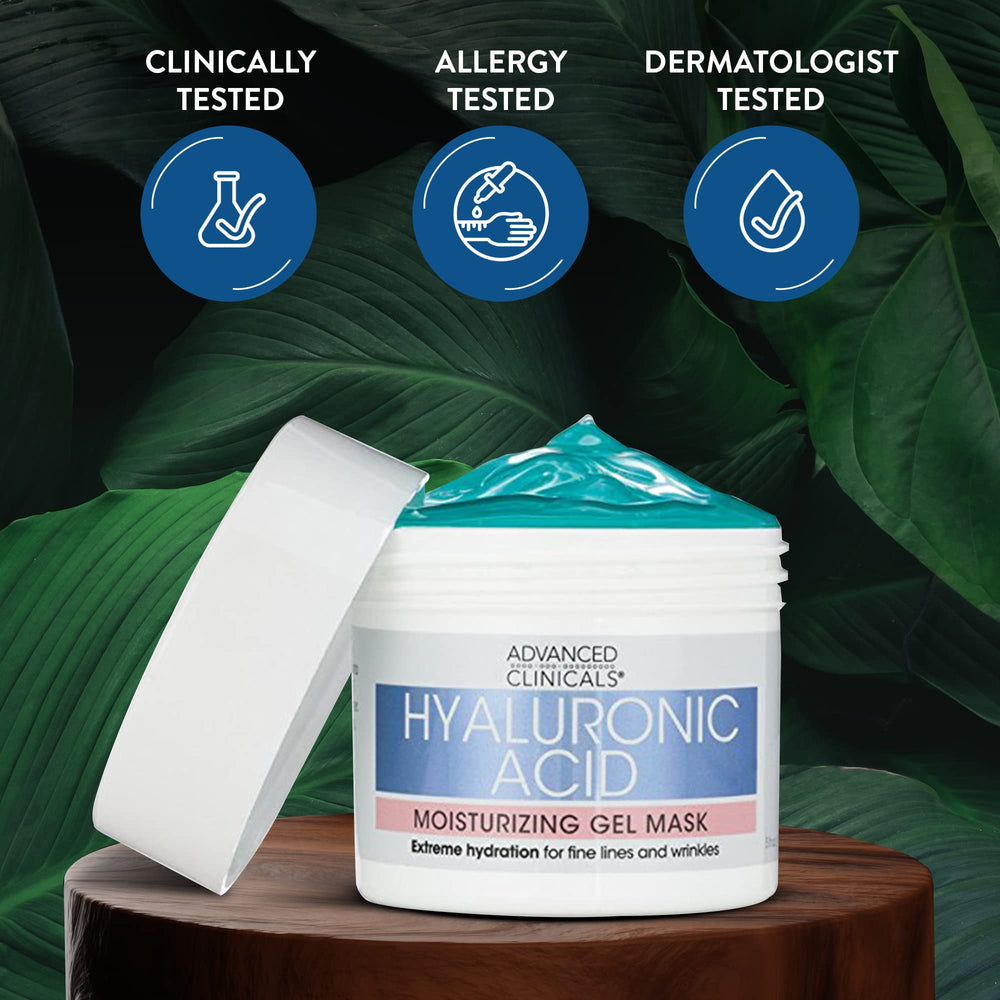 Advanced Clinicals Hyaluronic Acid Gel Mask after-use brightening tone potential improvement