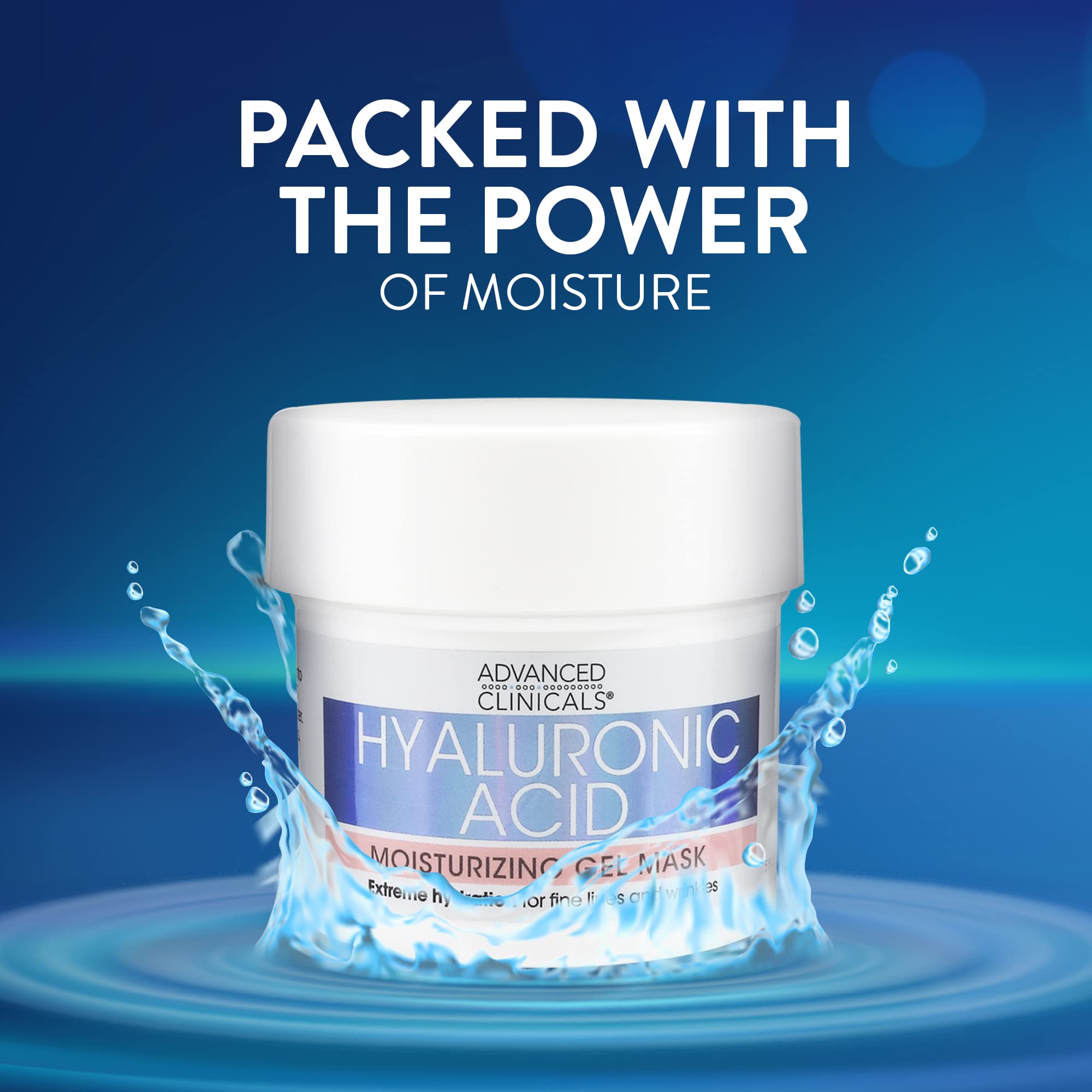 Advanced Clinicals Hyaluronic Acid Gel Mask gel close-up reveals plush silky texture
