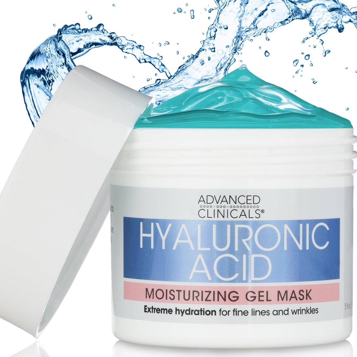 Advanced Clinicals Hyaluronic Acid Gel Mask packaging view signaling premium hydration