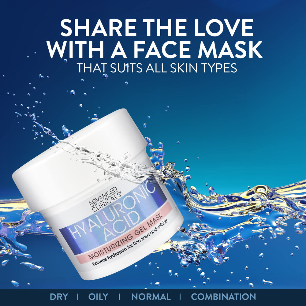 Advanced Clinicals Hyaluronic Acid Gel Mask 5 oz size emphasizes value and hydration