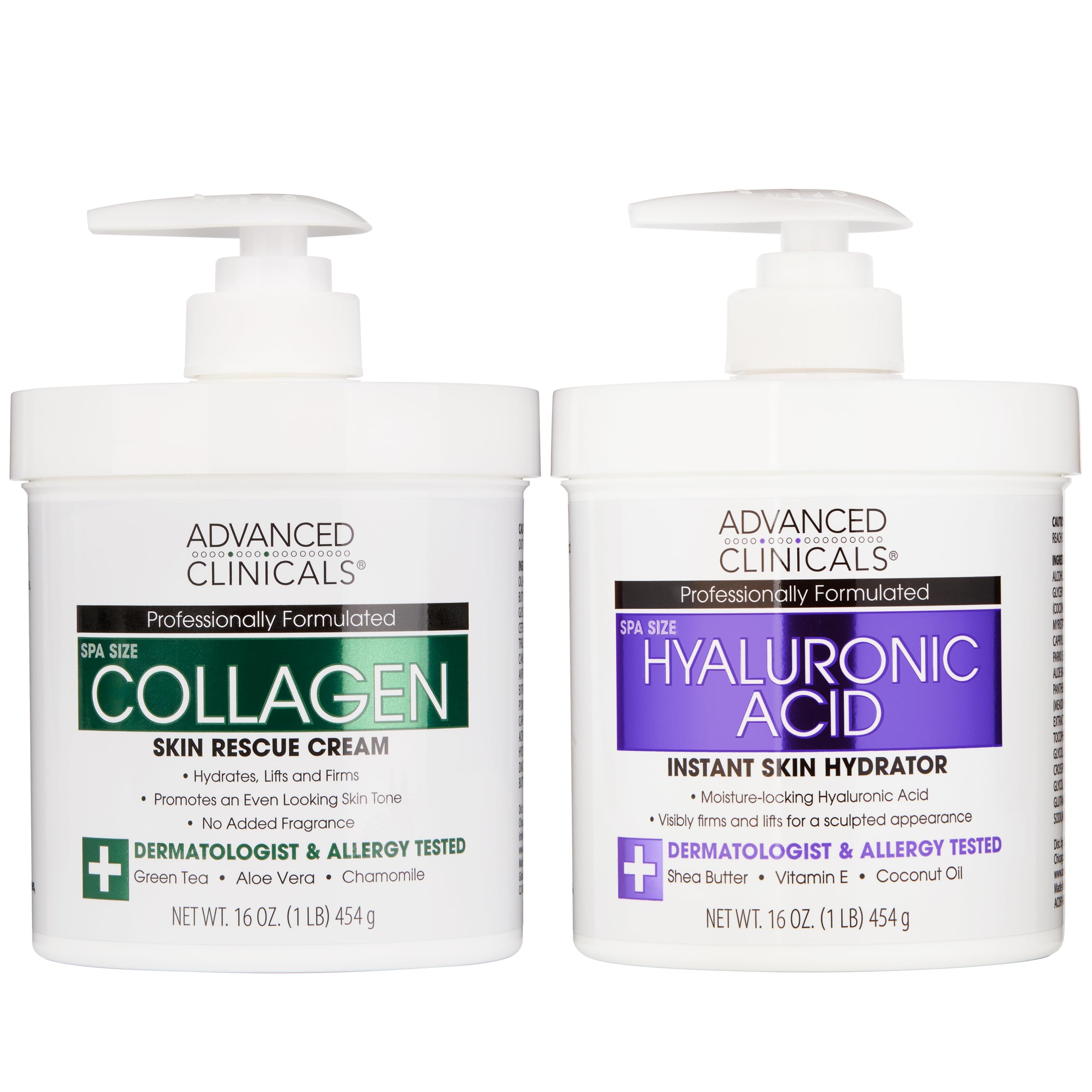 Advanced Clinicals Hyaluronic Acid Moisturizer bottle closeup for daily facial hydration.