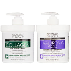 Advanced Clinicals Hyaluronic Acid Moisturizer bottle closeup for daily facial hydration.