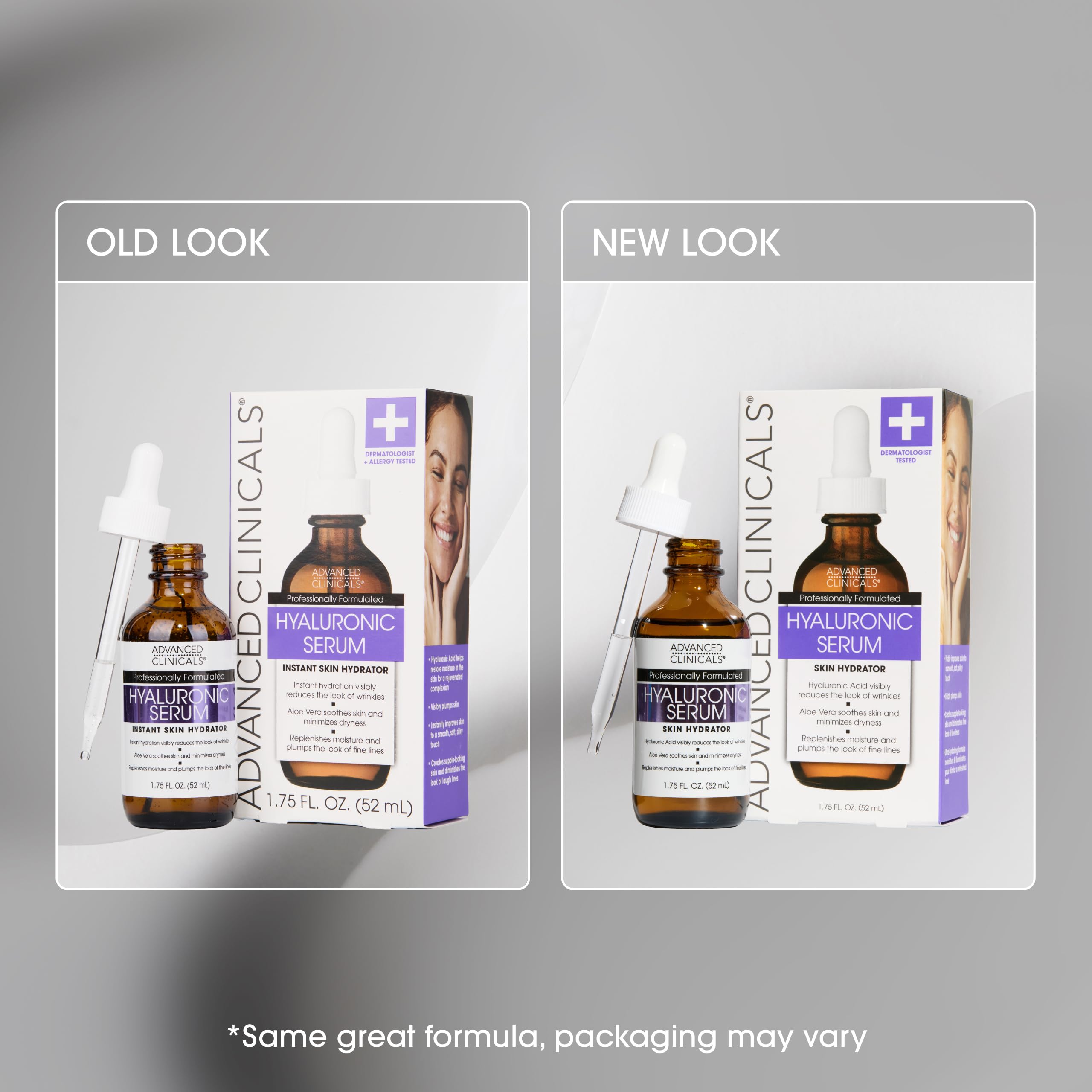 Advanced Clinicals Hyaluronic Serum dermatologist-tested formulation suitable for sensitive skin.