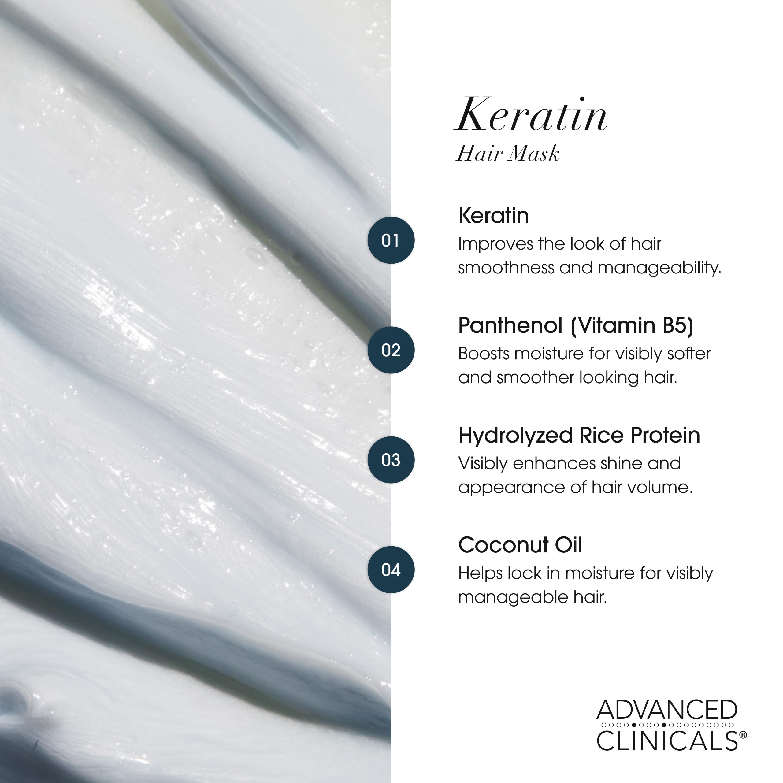 Advanced Clinicals Keratin Hair Mask bathroom scene damp hair application