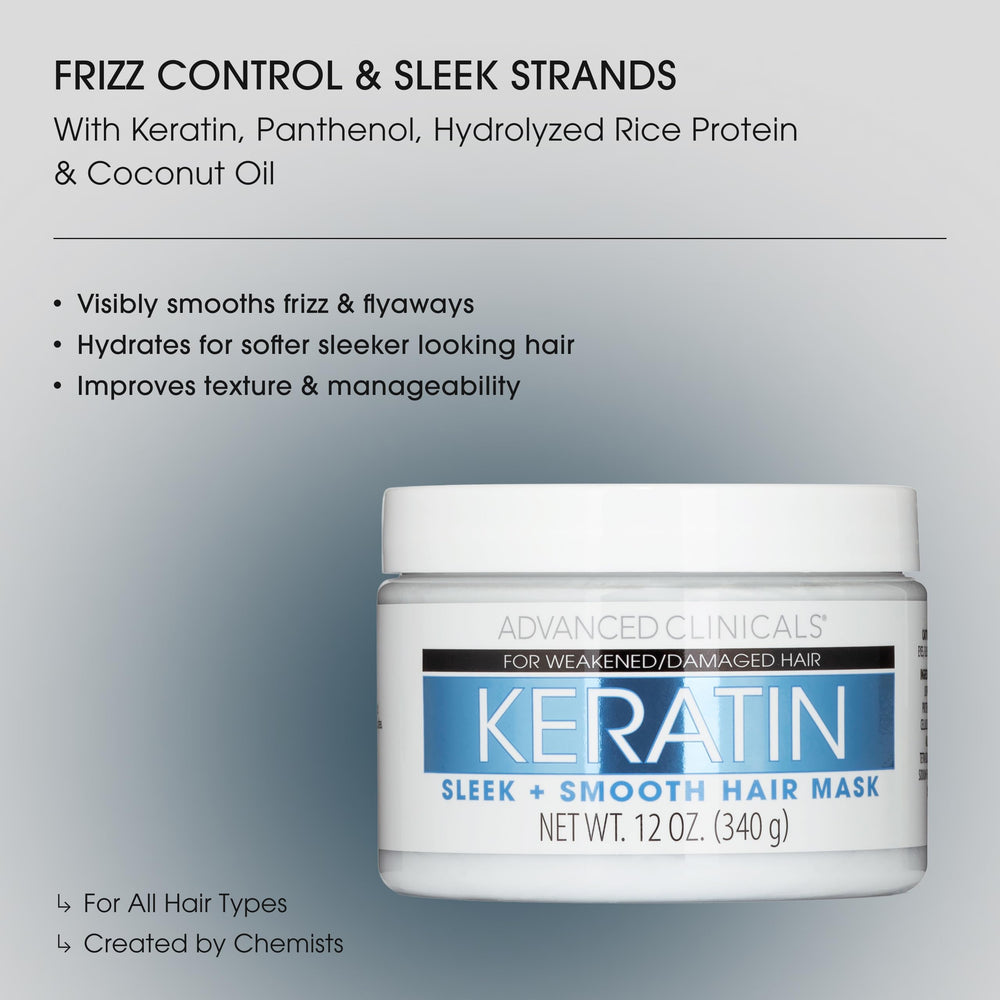 Advanced Clinicals Keratin Hair Mask jar rich cream texture