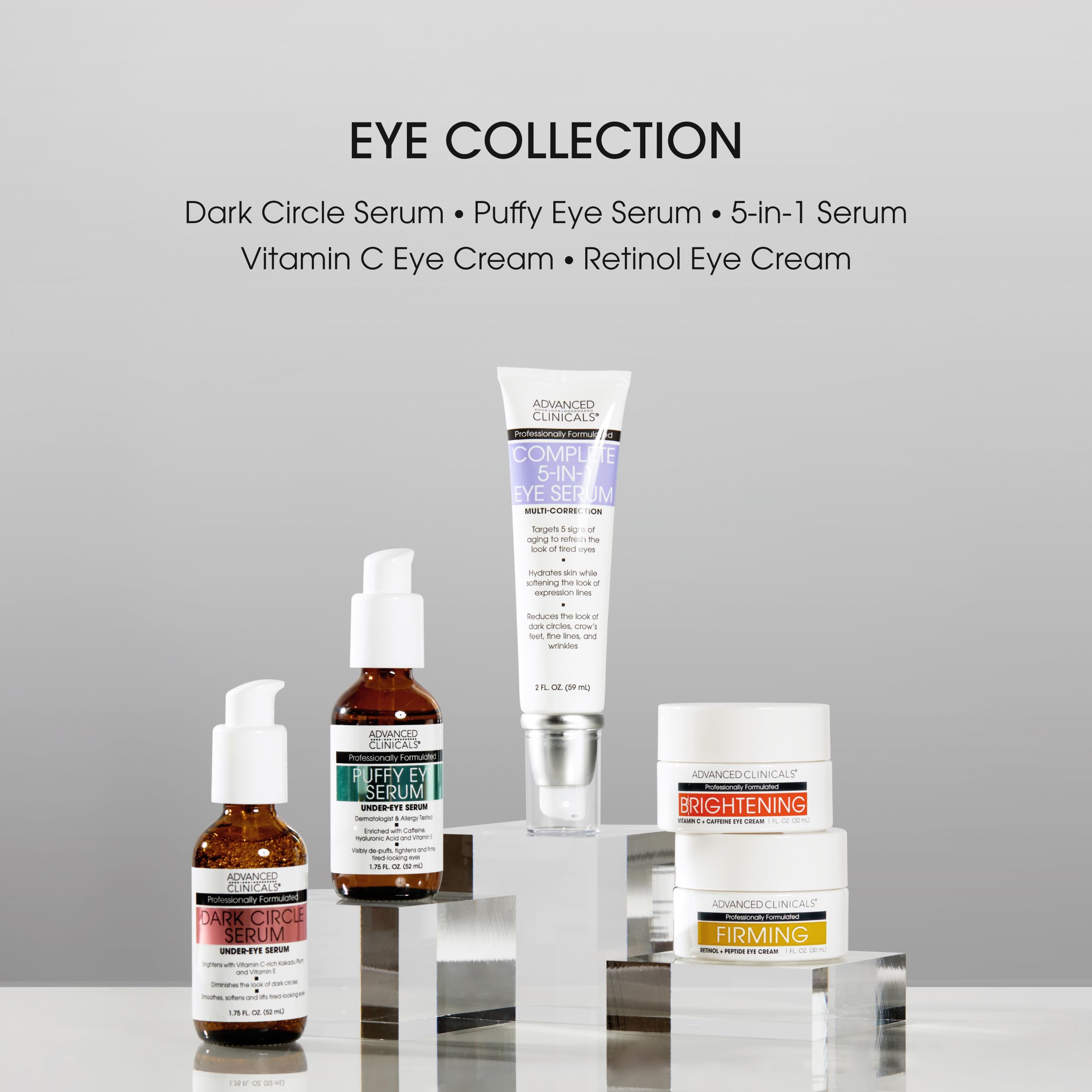 Advanced Clinicals peptide complex serum swirl showcases smoothing texture and skin firmness support
