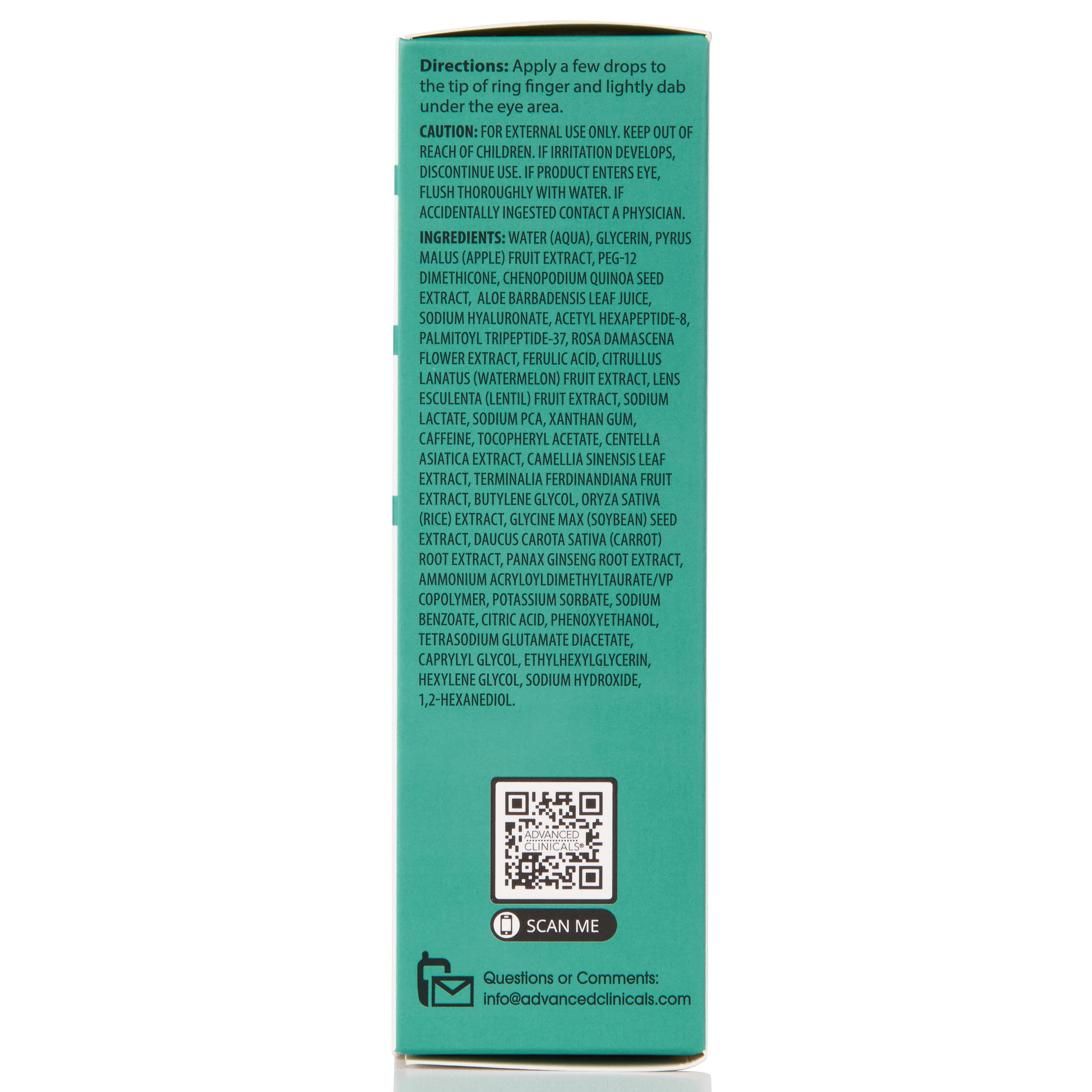 Advanced Clinicals Puffy Eye Serum manufactured in the Midwest supports quality skincare.