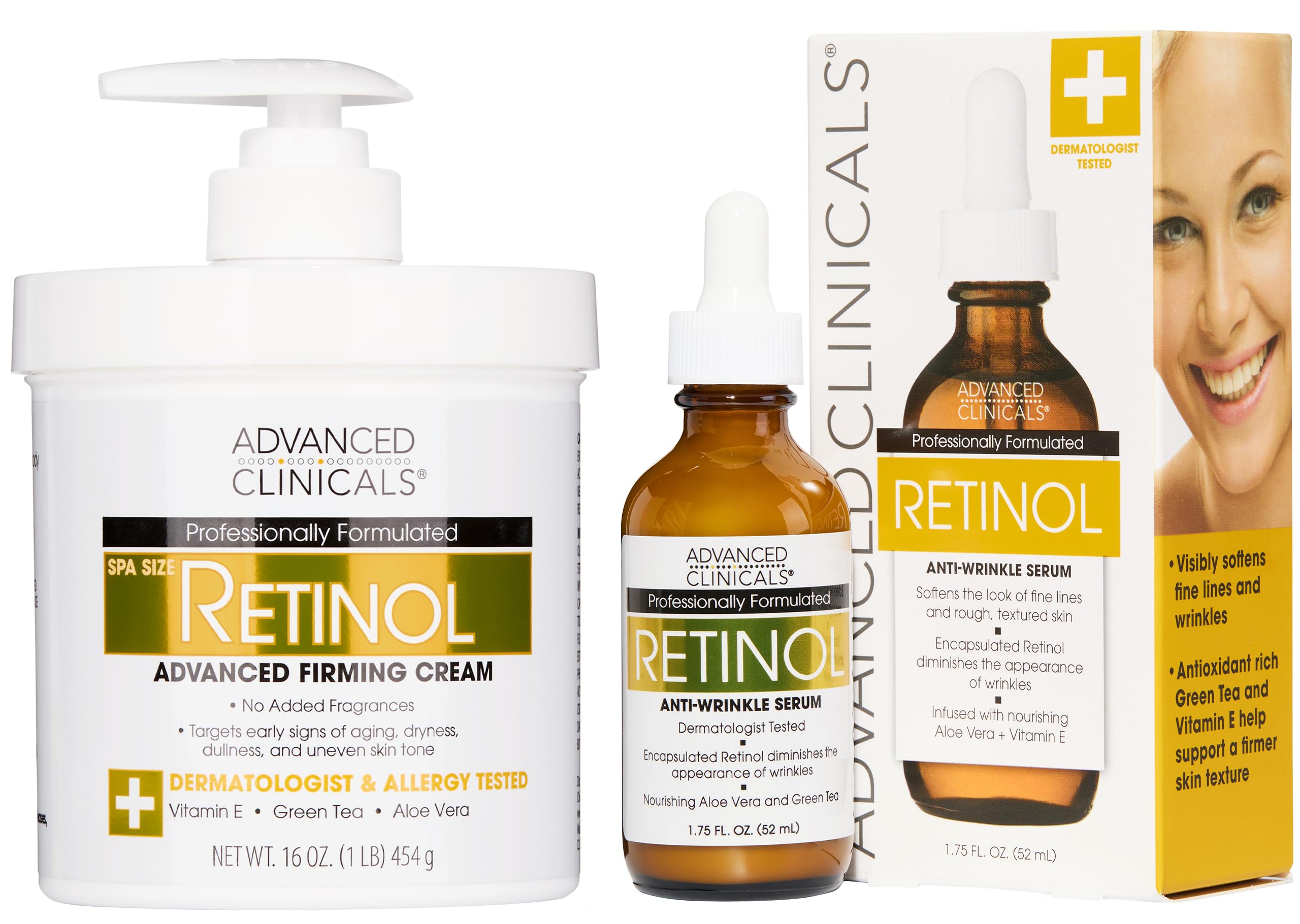 Advanced Clinicals Retinol Body Cream jar close-up showing smoothing texture