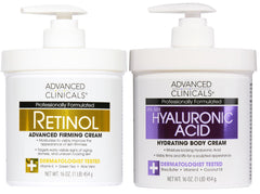 Advanced Clinicals Retinol Body Cream jar close-up shows rich moisture for smoother skin