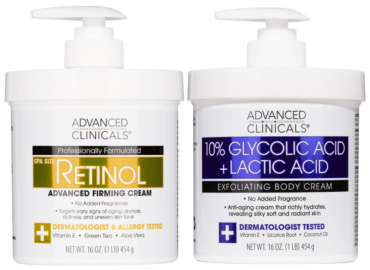 Advanced Clinicals retinol body cream moisturizes and smooths skin texture with a non-greasy finish