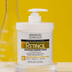 Advanced Clinicals retinol face moisturizer tube ready for easy facial application.