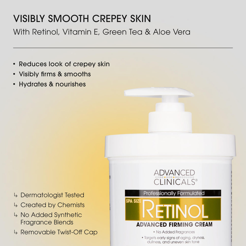 Advanced Clinicals Retinol Serum bottle with dropper for precise application