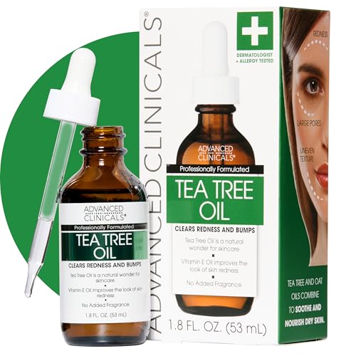 Advanced Clinicals Tea Tree Oil Face Serum texture close-up shows silky slip during application.