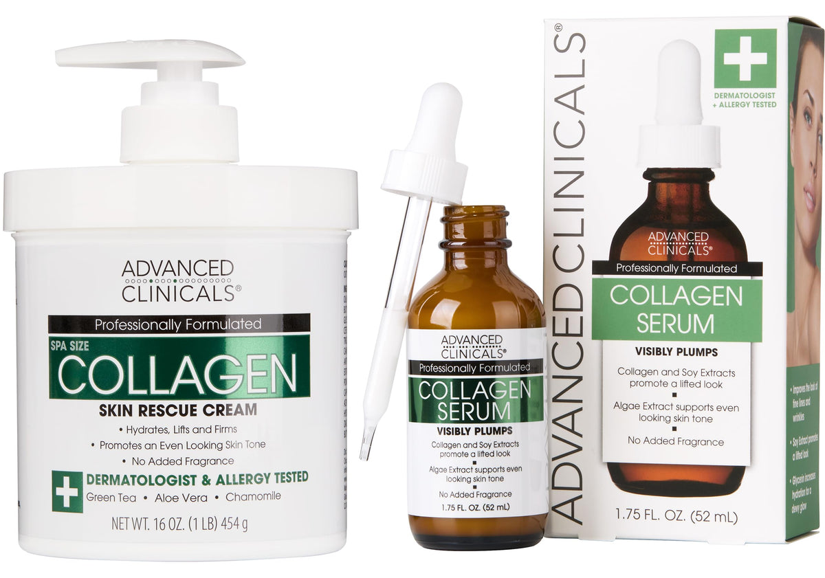 Advanced Clinicals unscented collagen body cream jar delivers rich hydration for visibly firmer-looking skin