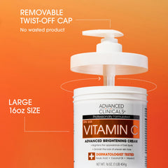 Advanced Clinicals vitamin C body lotion jar—velvety hydration without greasiness