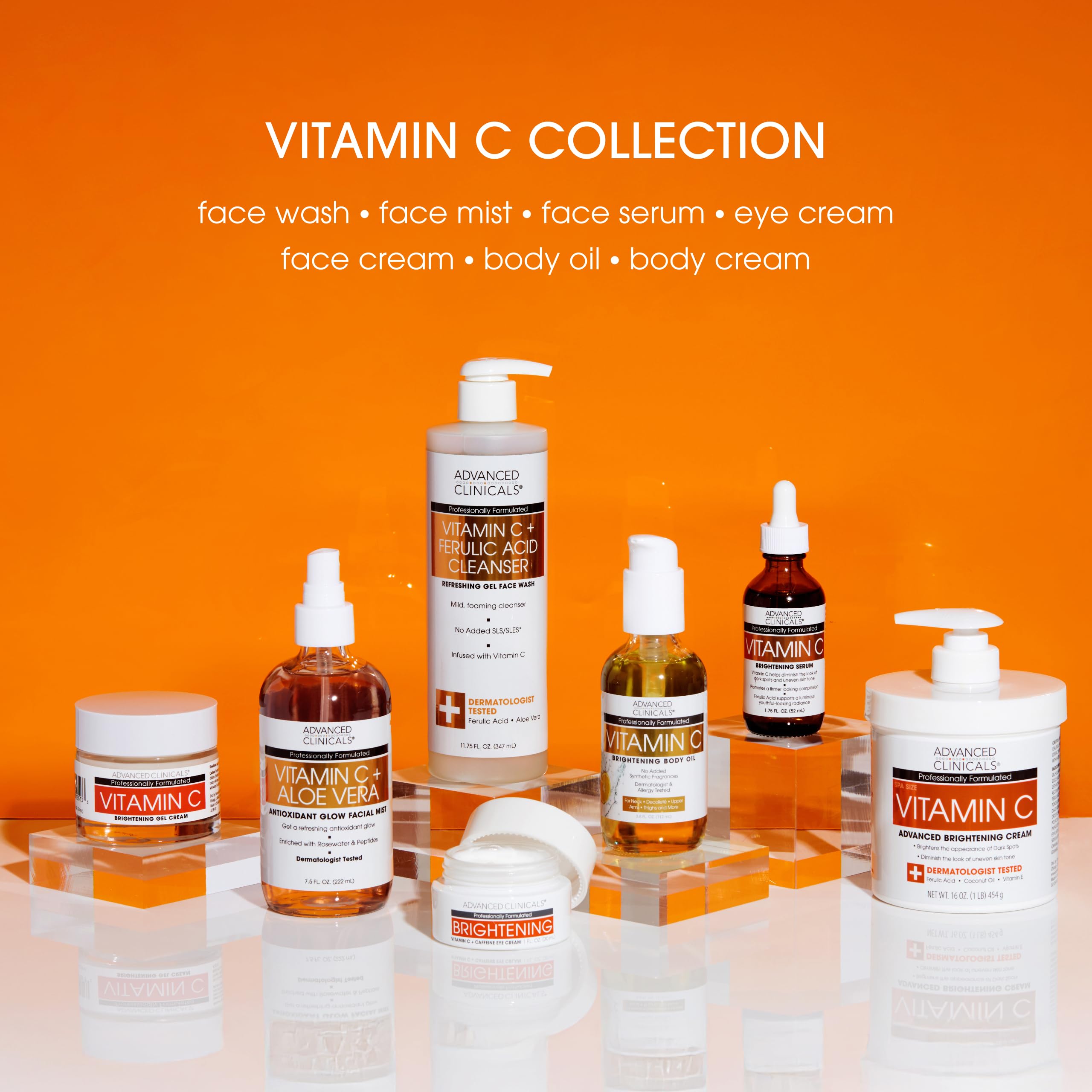 Advanced Clinicals Vitamin C Brightening Body Oil promotes hydrated, nourished skin.