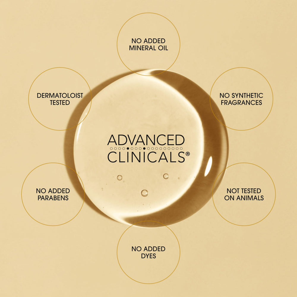 Advanced Clinicals Vitamin C Brightening Body Oil soothes and smooths skin texture.