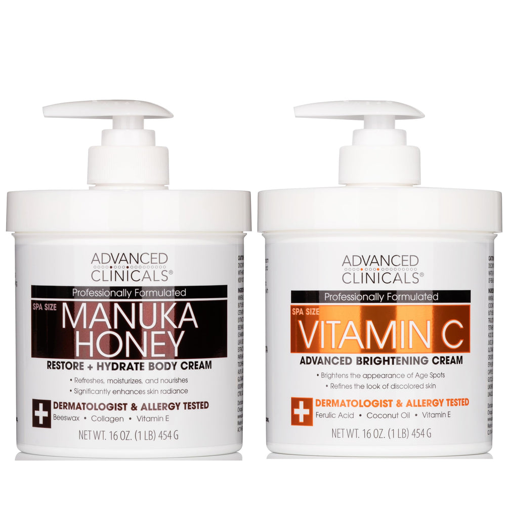 Advanced Clinicals vitamin C brightening cream bottle improves radiance without heaviness