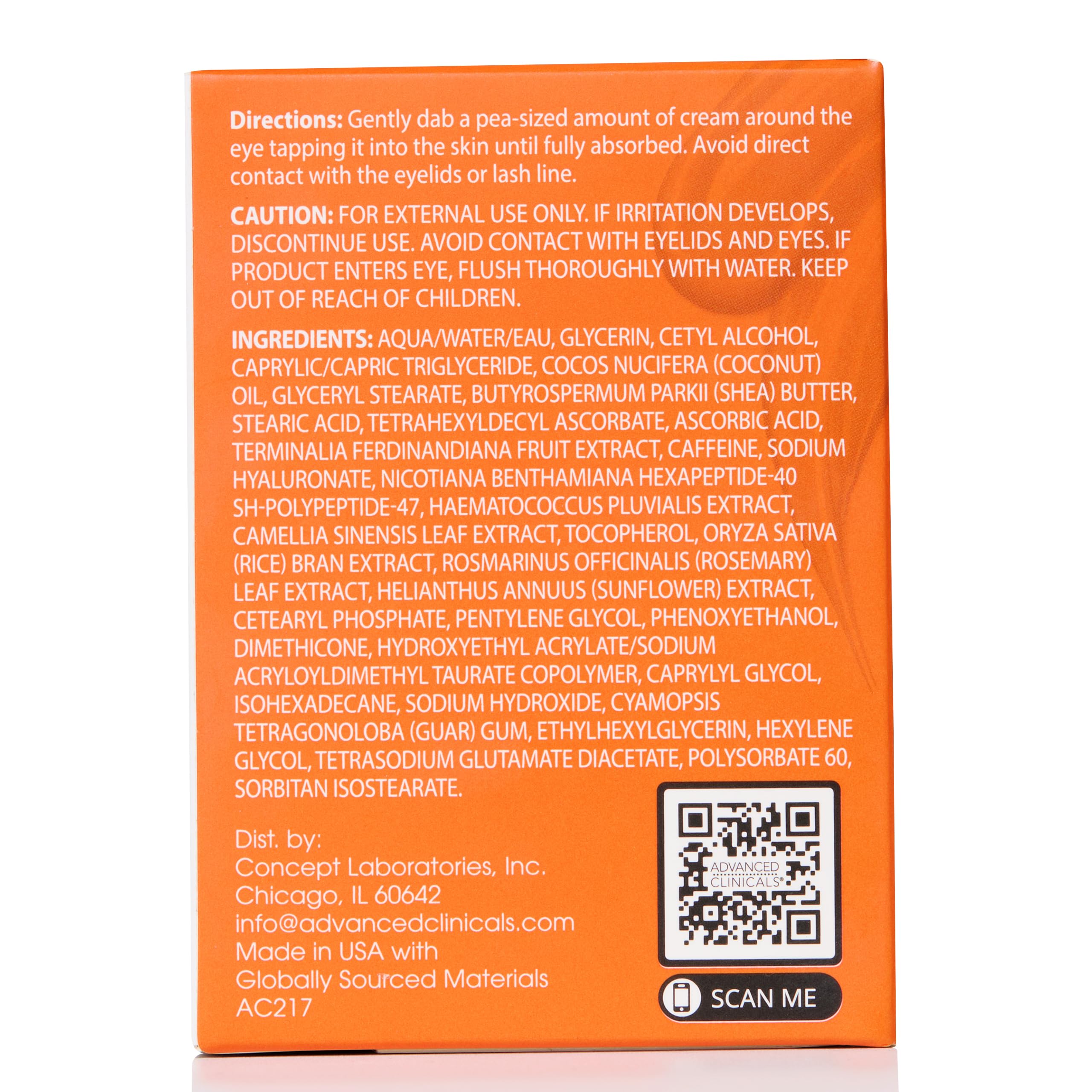 Advanced Clinicals Vitamin C + Caffeine Eye Balm is ideal for day use in your routine.