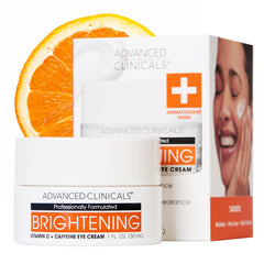 Advanced Clinicals Vitamin C + Caffeine Eye Balm packaging for convenient daily use.