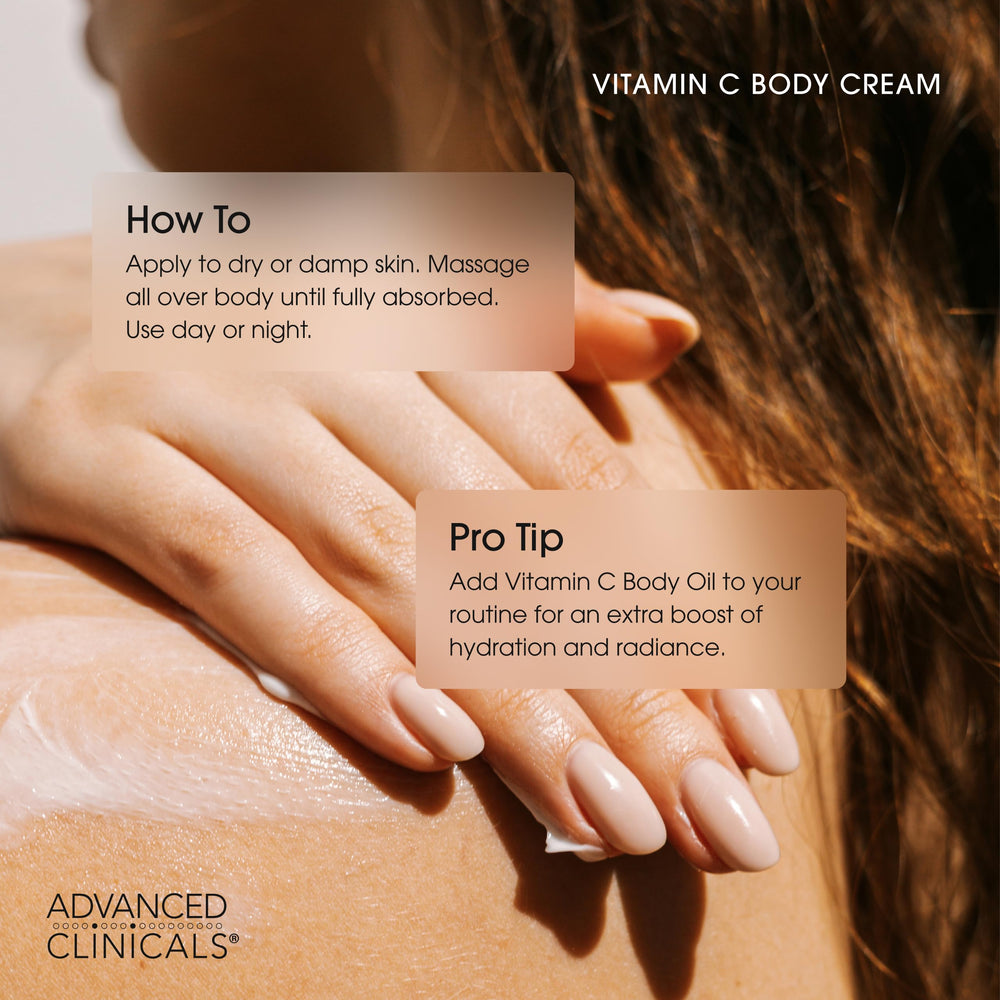 Advanced Clinicals Vitamin C Cream on bathroom shelf suggests radiant, refreshed complexion.