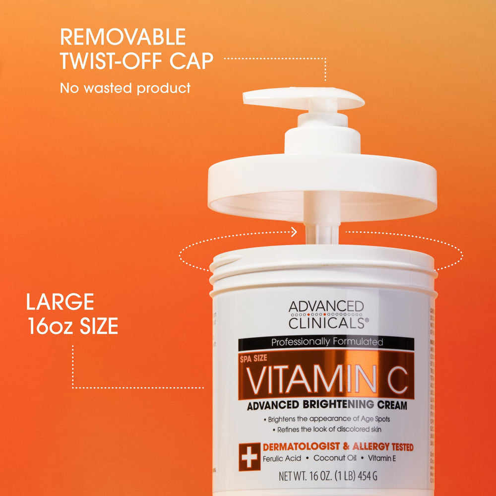 Advanced Clinicals Vitamin C Cream uneven skin close-up highlights dark spot improvement.