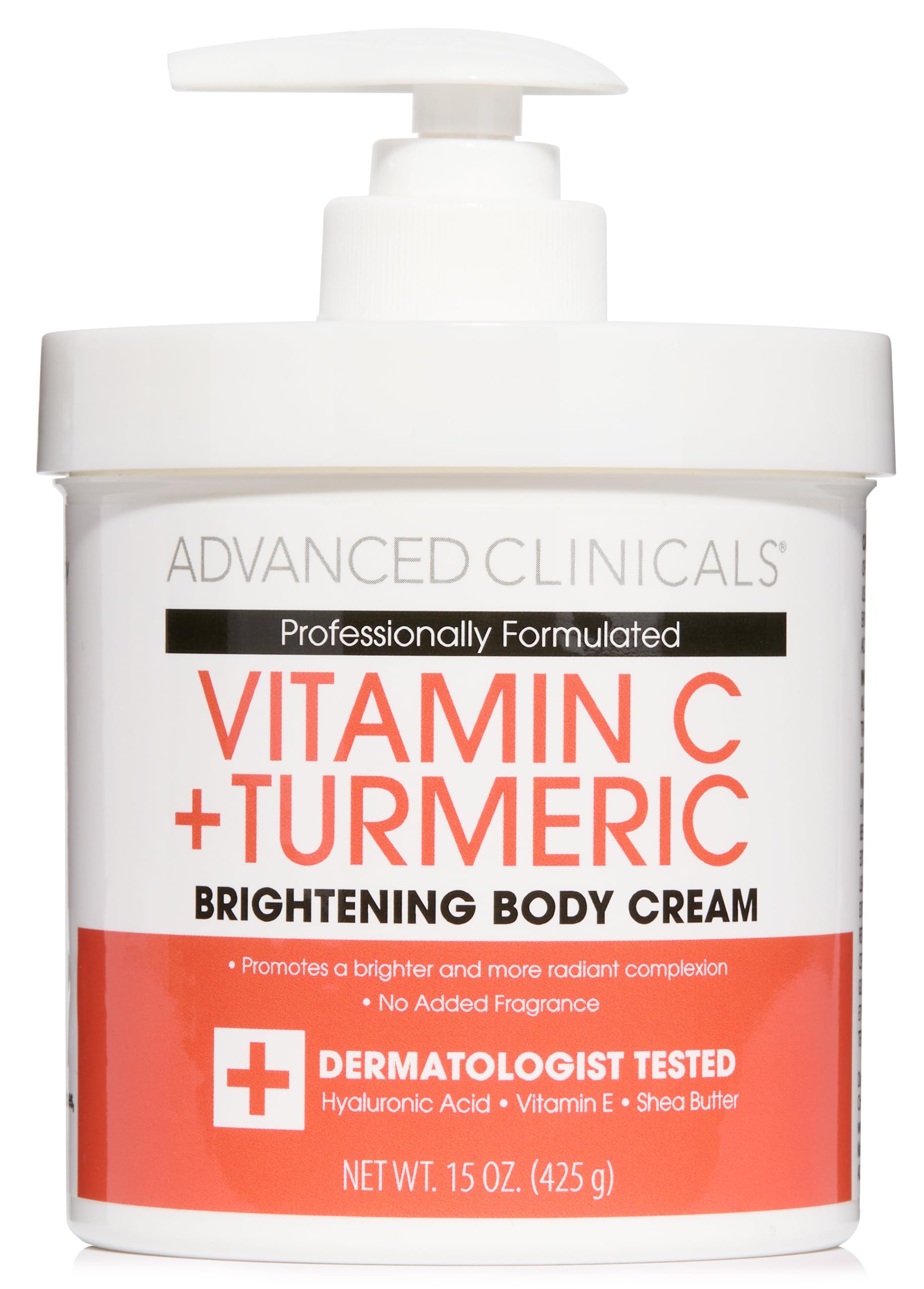 Advanced Clinicals Vitamin C Cream jar closeup demonstrates rich texture for brightening and hydrating skin.