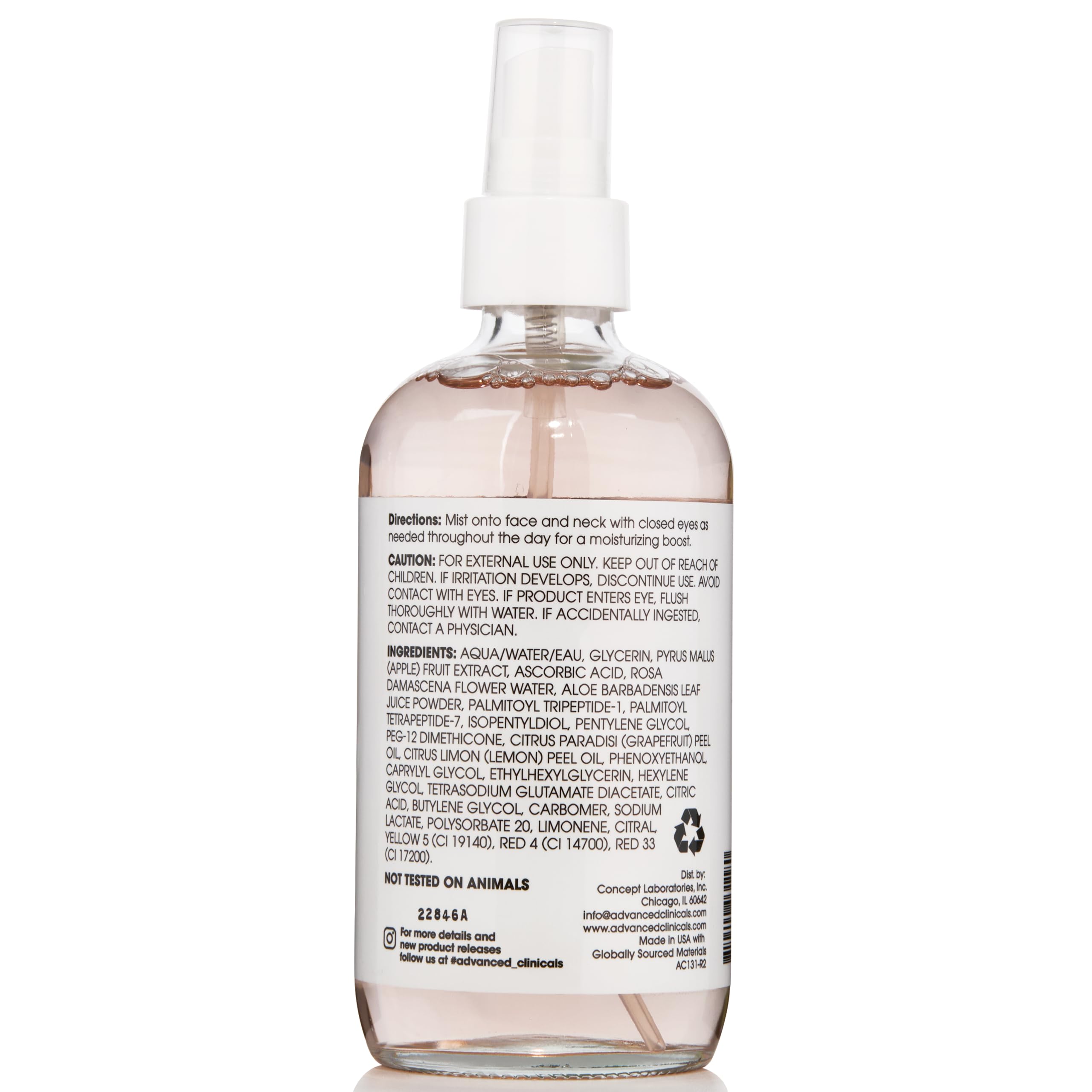 Advanced Clinicals Vitamin C Toner dermatologist tested label—trusted skincare.