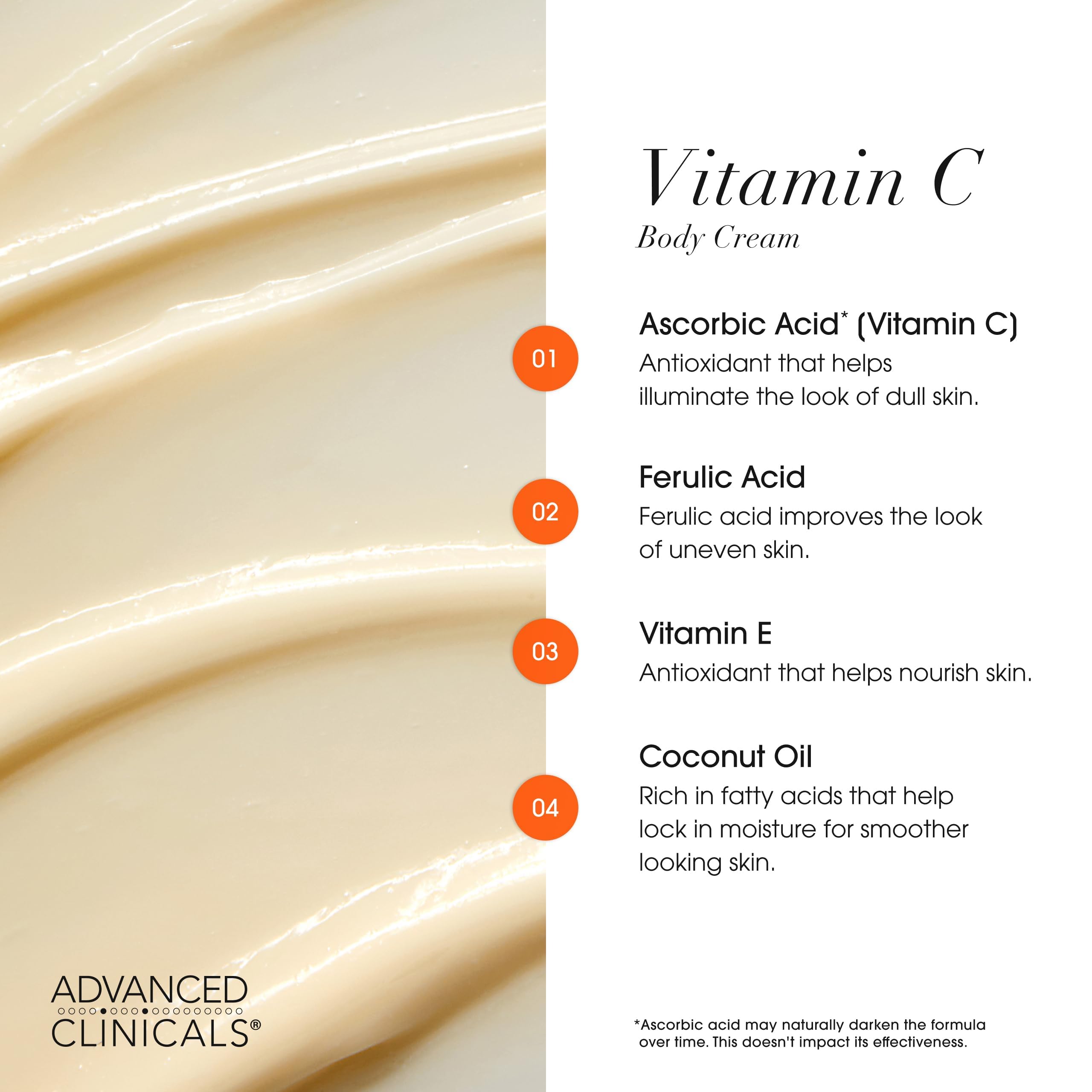 Advanced Clinicals vitamin C with ferulic acid close-up supports antioxidant protection.