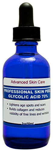 Advanced Skin Care Glycolic face peel 70% bottle enabling powerful exfoliation for smoother skin.