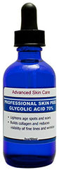 Advanced Skin Care Glycolic face peel 70% bottle enabling powerful exfoliation for smoother skin.