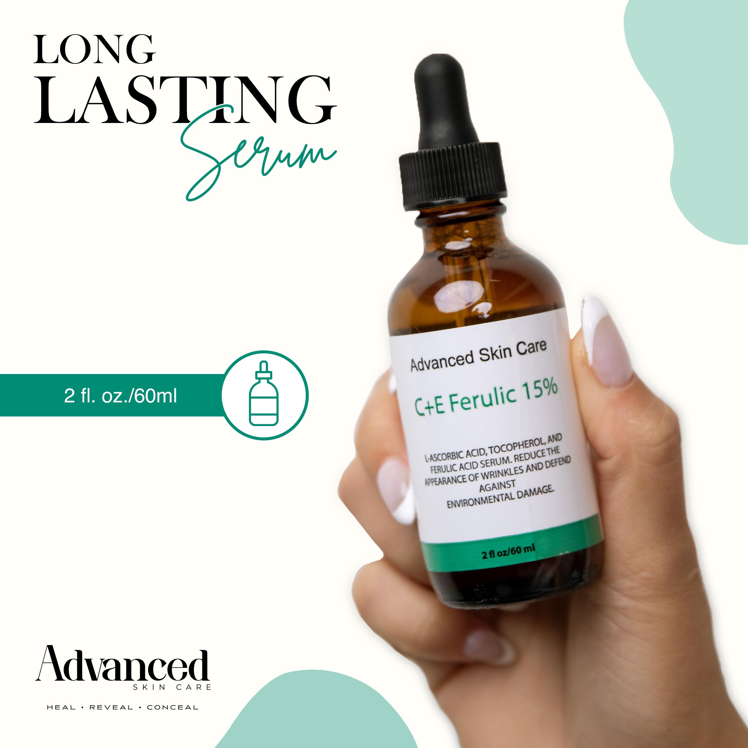 Advanced Skin Care serum dispensing pump for easy daily application.