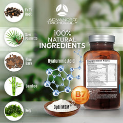 Advanced Trichology FoliGROWTH bottle and box illustrate clinically supported hair health