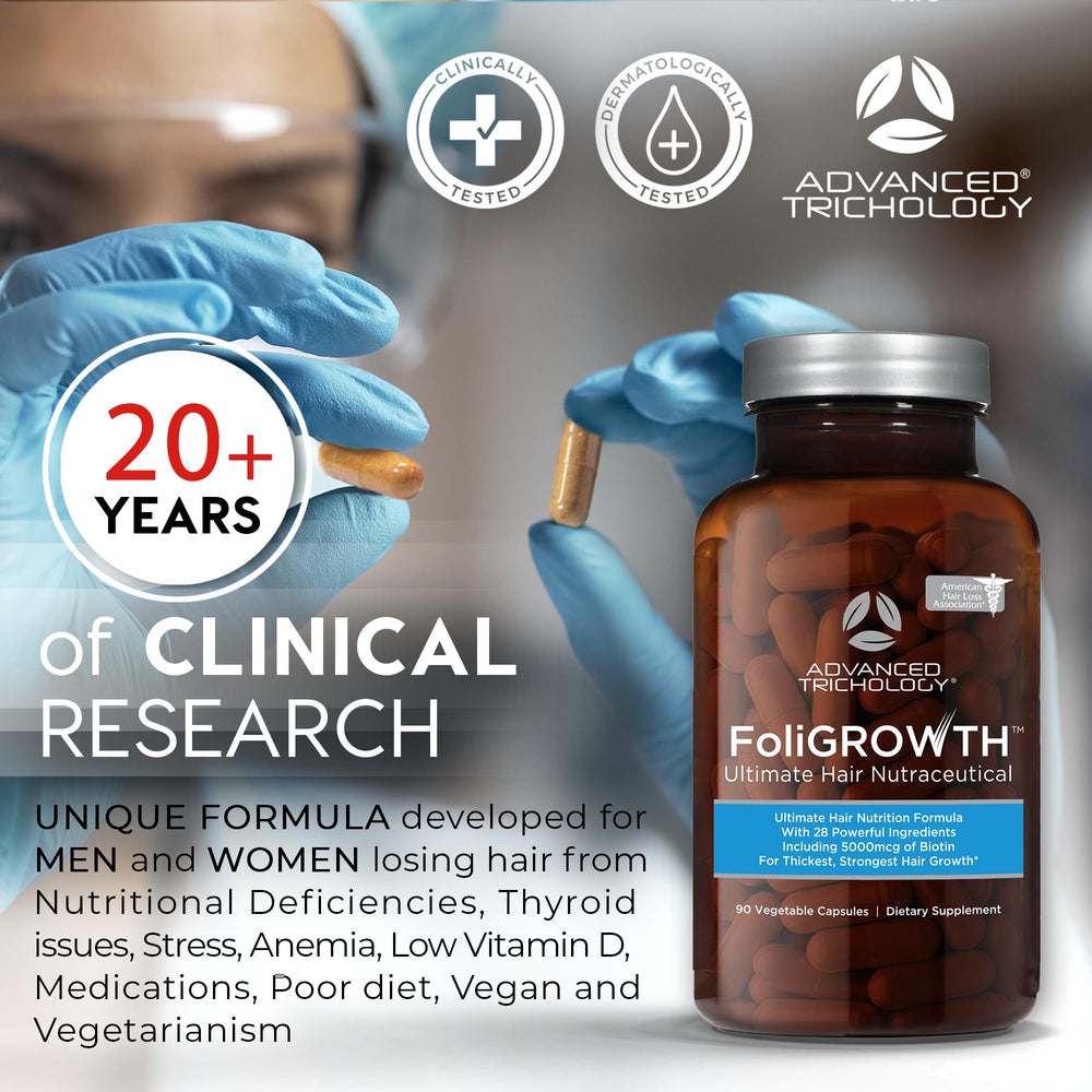Woman taking FoliGROWTH pill during daily routine for hair wellness