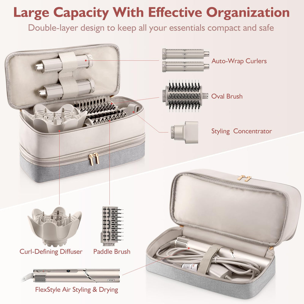 Adworte double-layer organizer with two-way zipper keeps tools secure during travel.