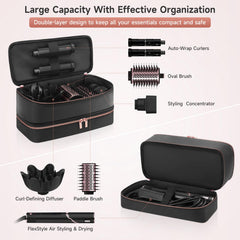 Adworte double-layer storage case confirms organized interior with secure straps