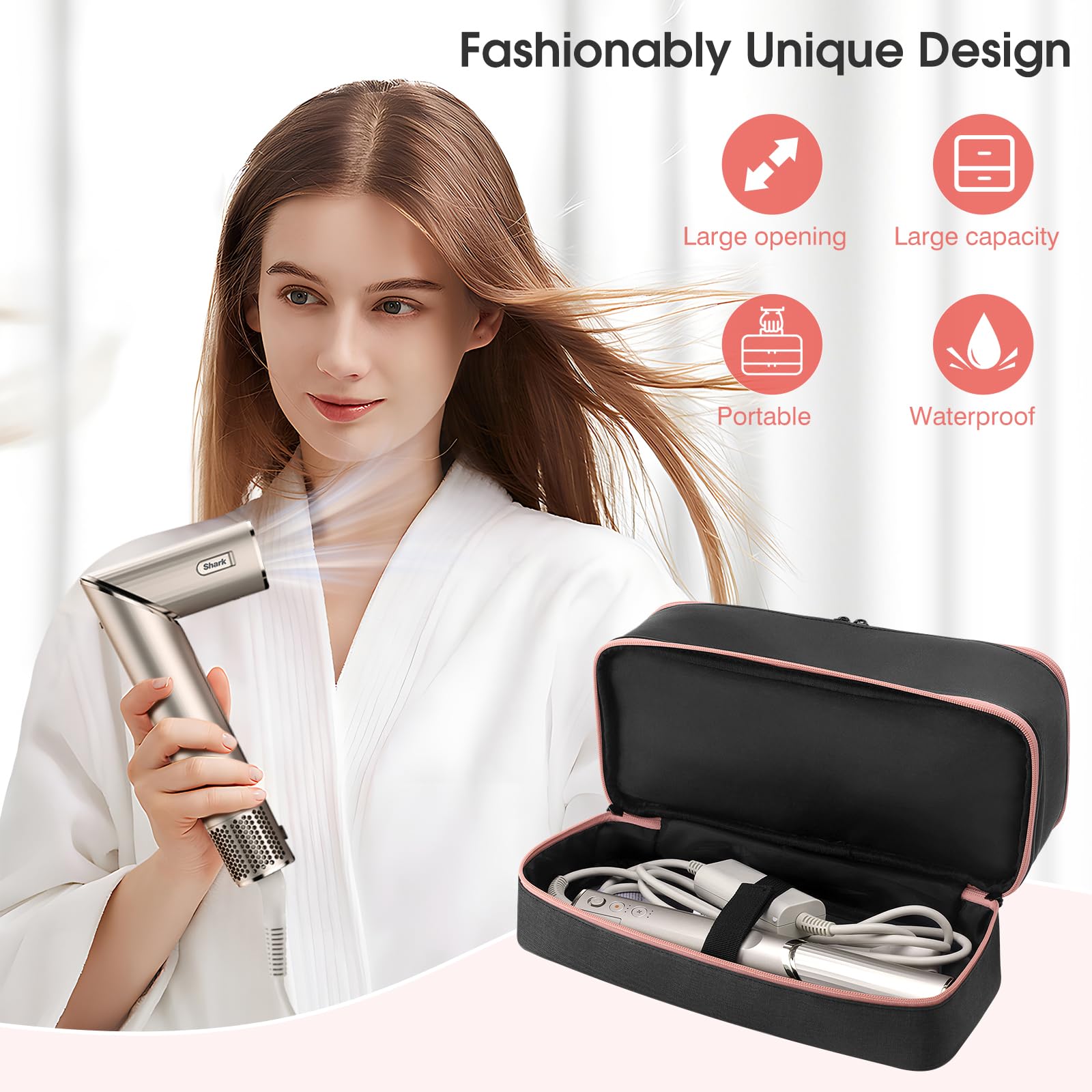 Adworte portable handle design makes travel storage easy at home or away