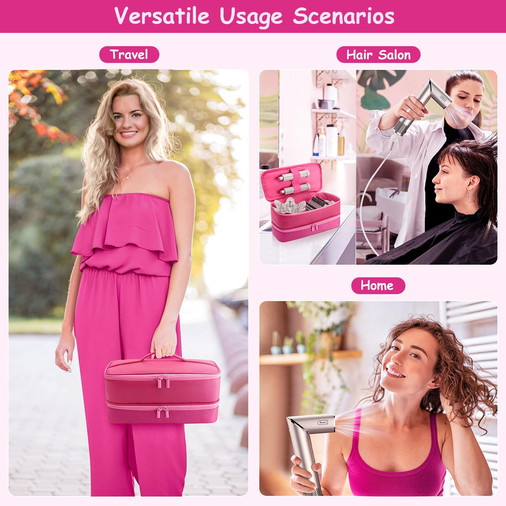 Adworte travel case pink portable handle ideal for trips and on-the-go styling.