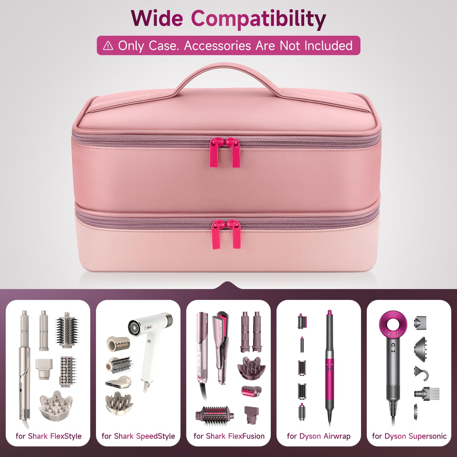Adworte case soft heat-resistant lining protects belongings during travel.