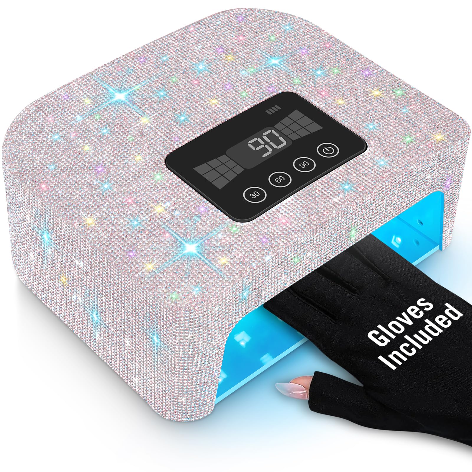 Aedavey cordless UV nail lamp front view for salon-quality gel nails at home.