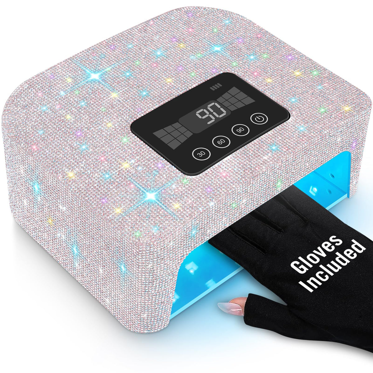 Aedavey cordless UV nail lamp front view for salon-quality gel nails at home.