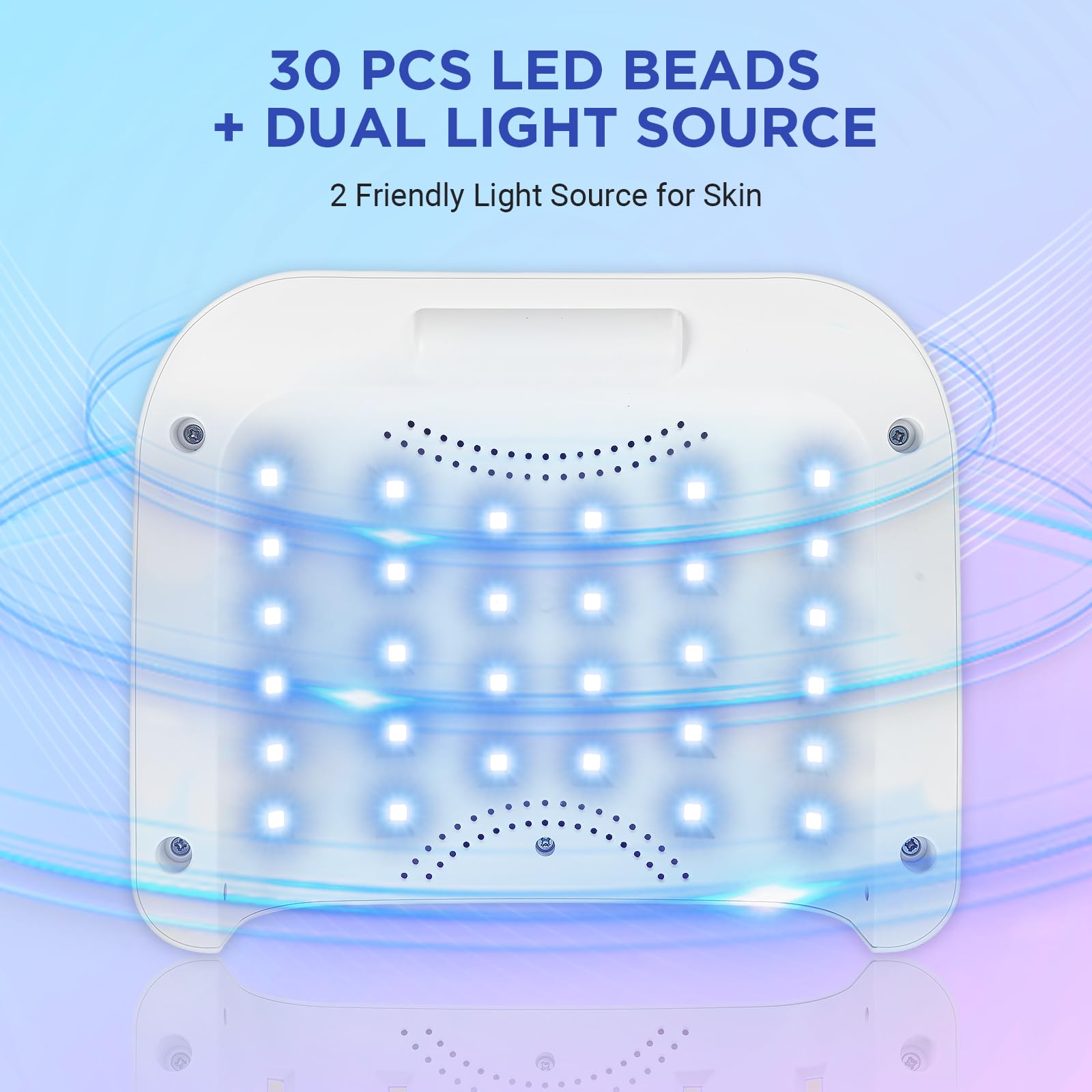 Aedavey UV/LED nail lamp delivers 360-degree curing for even gel results.