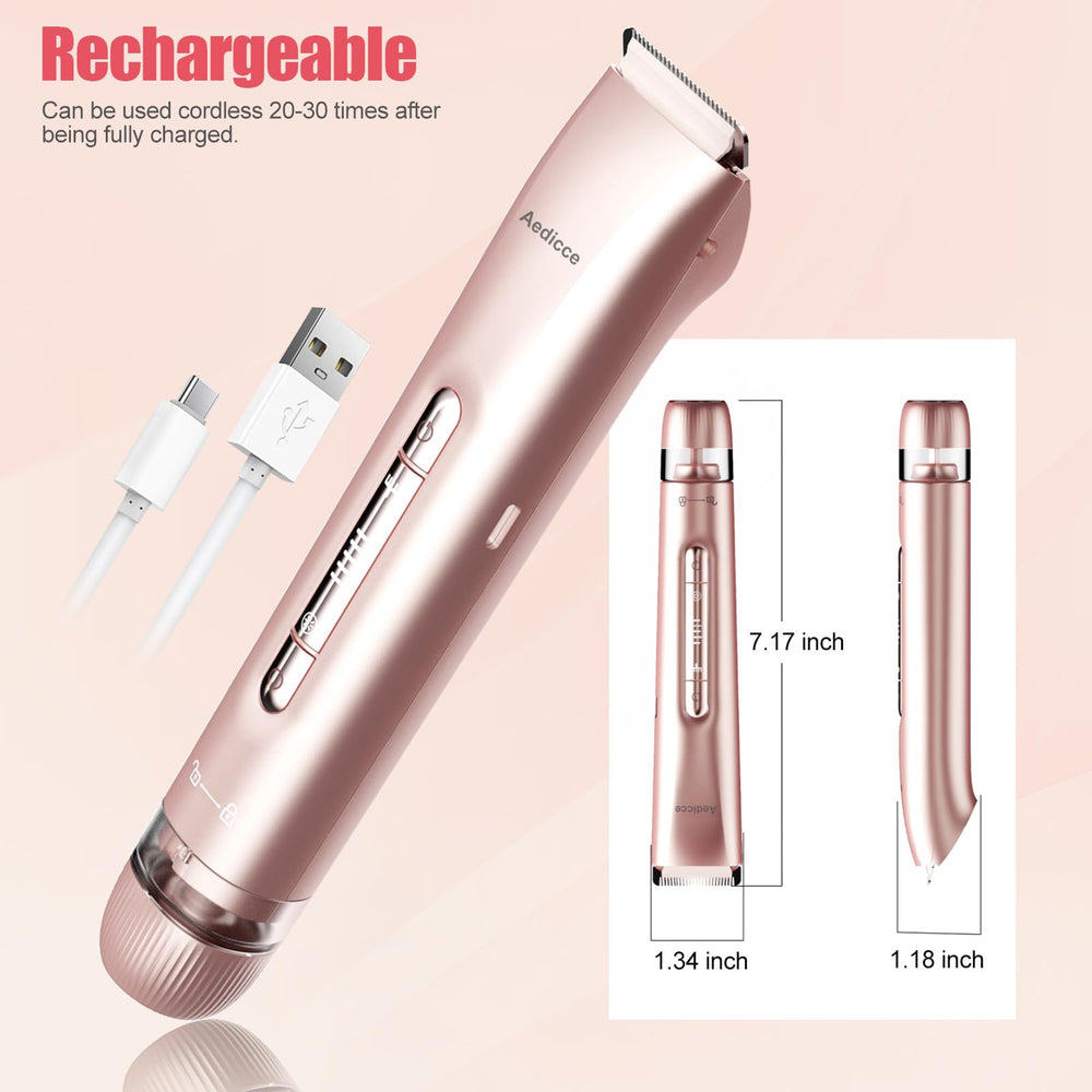 Aedicce bikini trimmer compact design ideal for travel and storage.